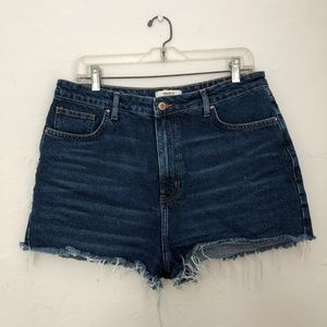Raw Hem High Waist Denim Shorts